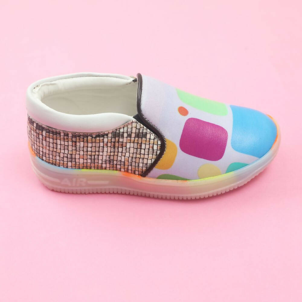 Tiny Bugs Unisex Colorblock Slip Ons Sneakers - Whithe