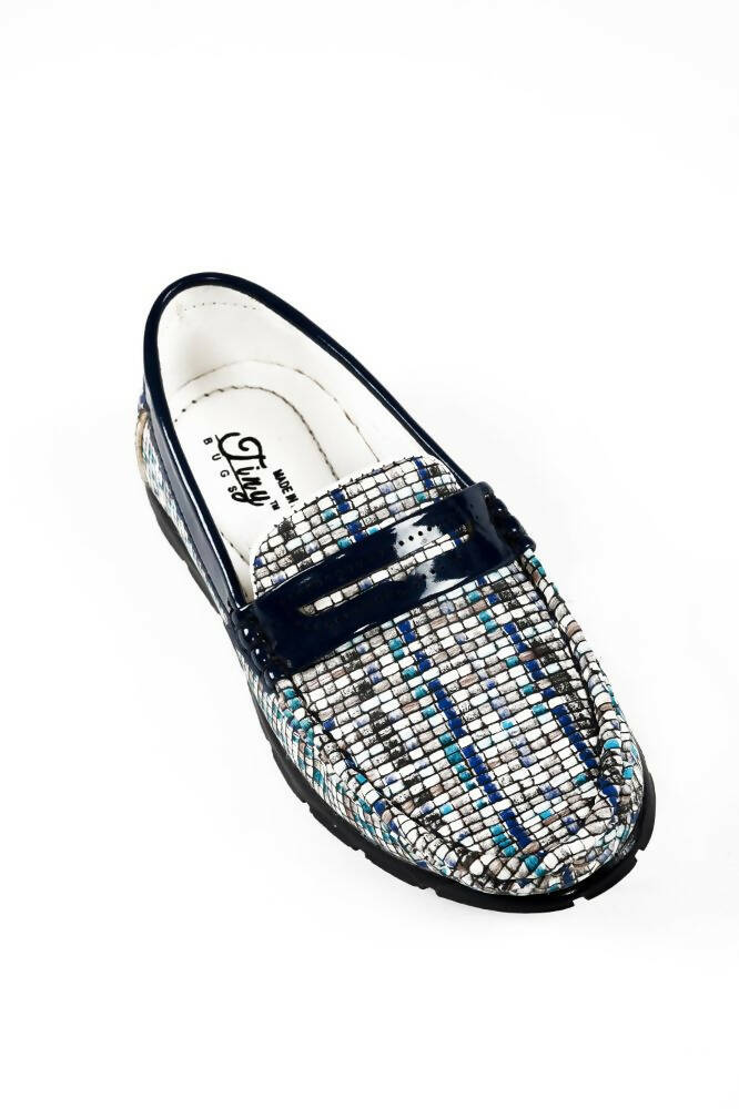 Tiny Bugs Boys Printed Slip Ons Loafers - Blue