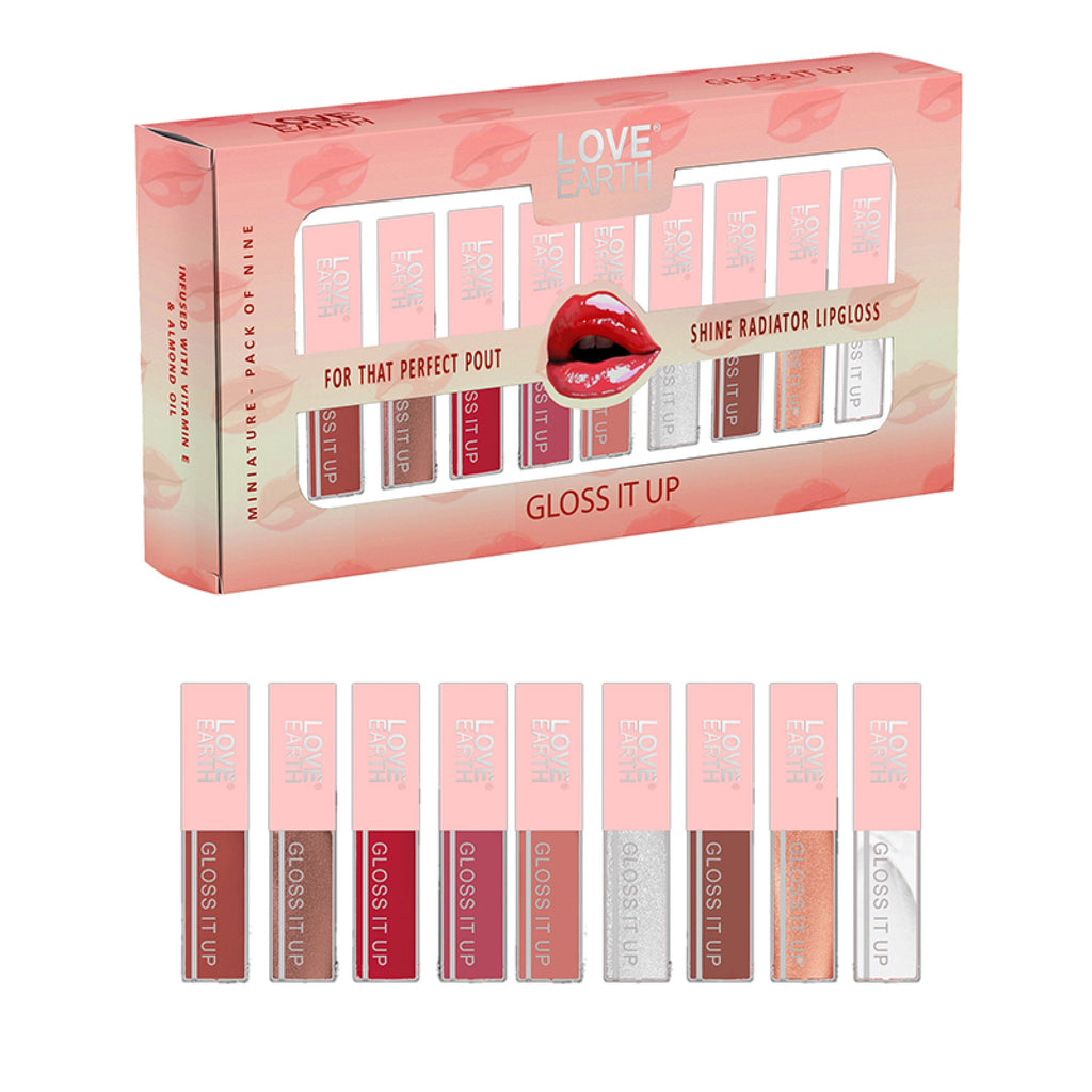 Love Earth Lip Gloss - Pack Of 9 - 2ml Each