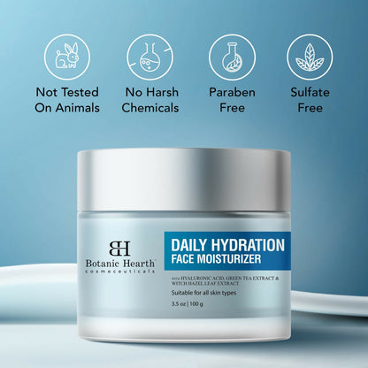 Botanic Hearth Daily Hydration Moisturizer for Face with Hyaluronic Acid & Green Tea Extract