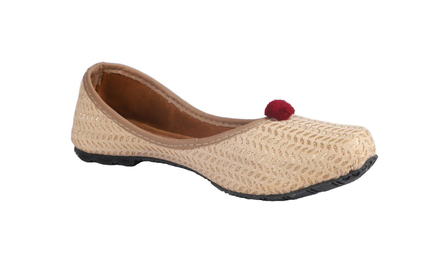 Tiny Bugs Girls Ethnic Wear Juttis - Gold