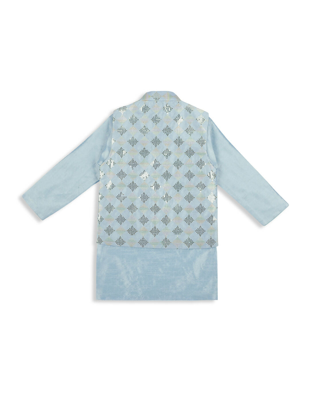 Joban Fashion Kids Island stylish Tikli work Nehru Jacket Full Sleeves Kurta, Pyjama Set - Sky Blue