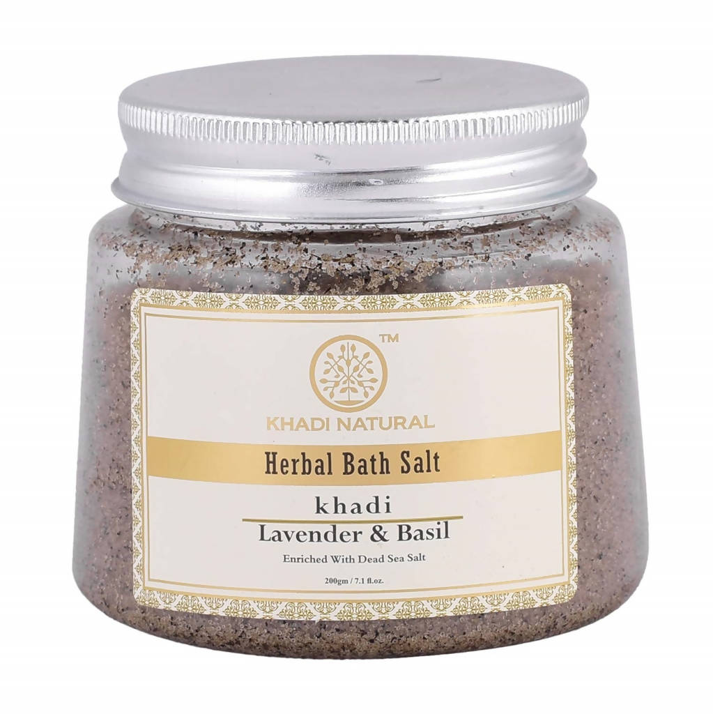 Khadi Natural Lavender & Basil Herbal Bath Salt - 200 gm