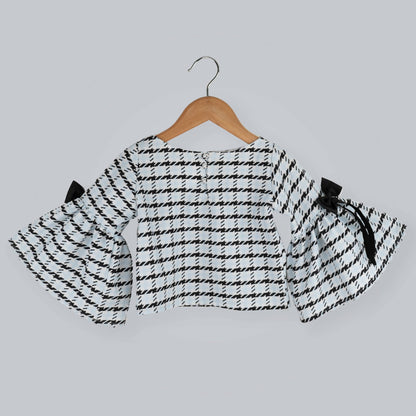 Pink Cow Fashions Box Printed Top With Bow