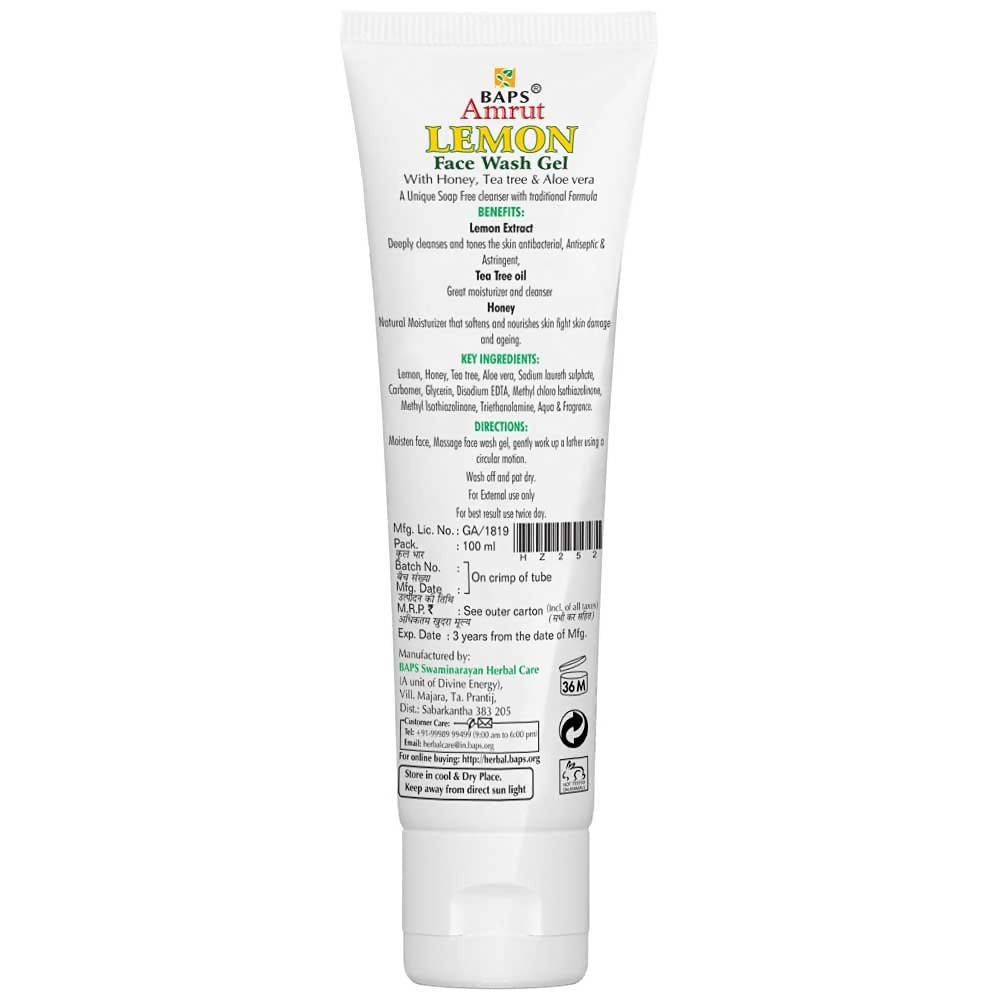 Baps Amrut Lemon Face Wash Gel - 100 ml