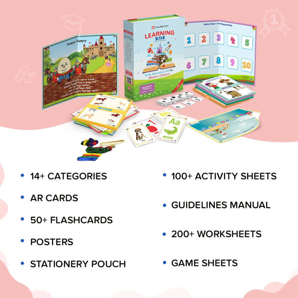 ClassMonitor Playgroup Home Learning Kit with Free Mobile App for 1 - 2.5 Years with 300+ Worksheet For kids of 2 Years