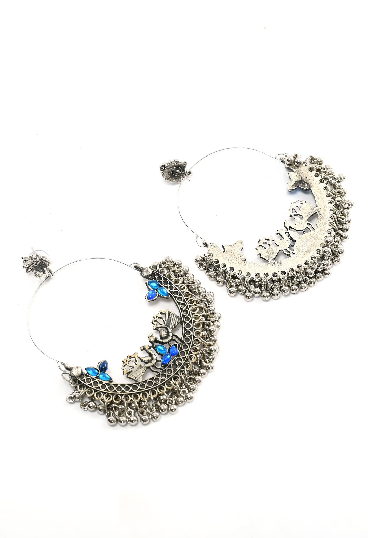 Mominos Fashion Johar Kamal Peacock Design Chandbali Earrings For Women