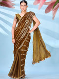 Tikhi Imli Women Embellished Sequinned Satin Heavy Work Saree