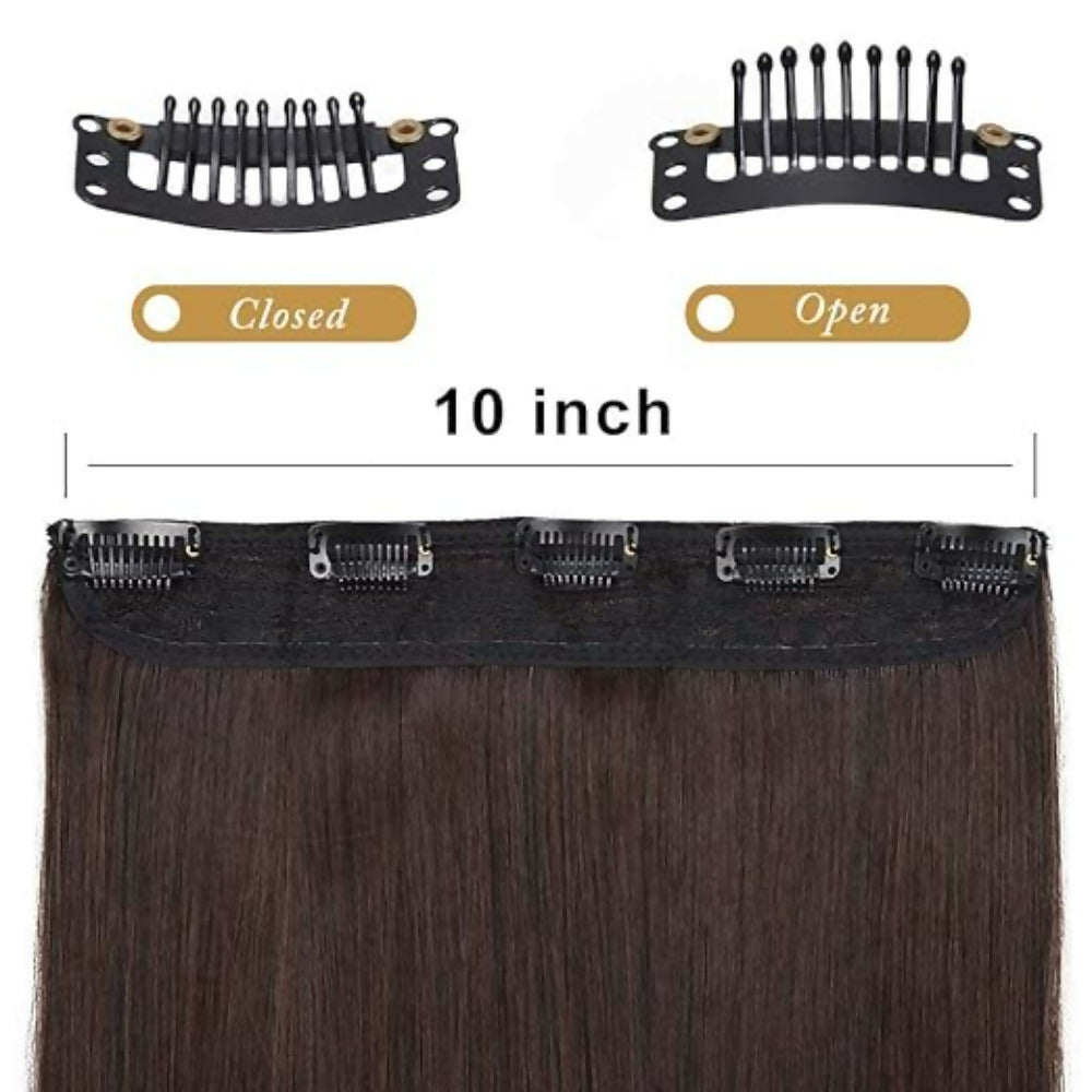 Bronson Professional 24 Clip-In Hair Extensions Dark Brown Straight Hair - Volume - 2