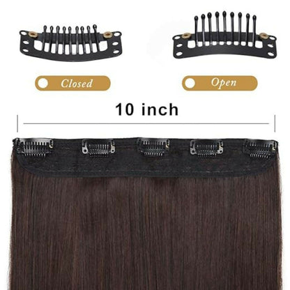 Bronson Professional 24 Clip-In Hair Extensions Dark Brown Straight Hair - Volume - 2