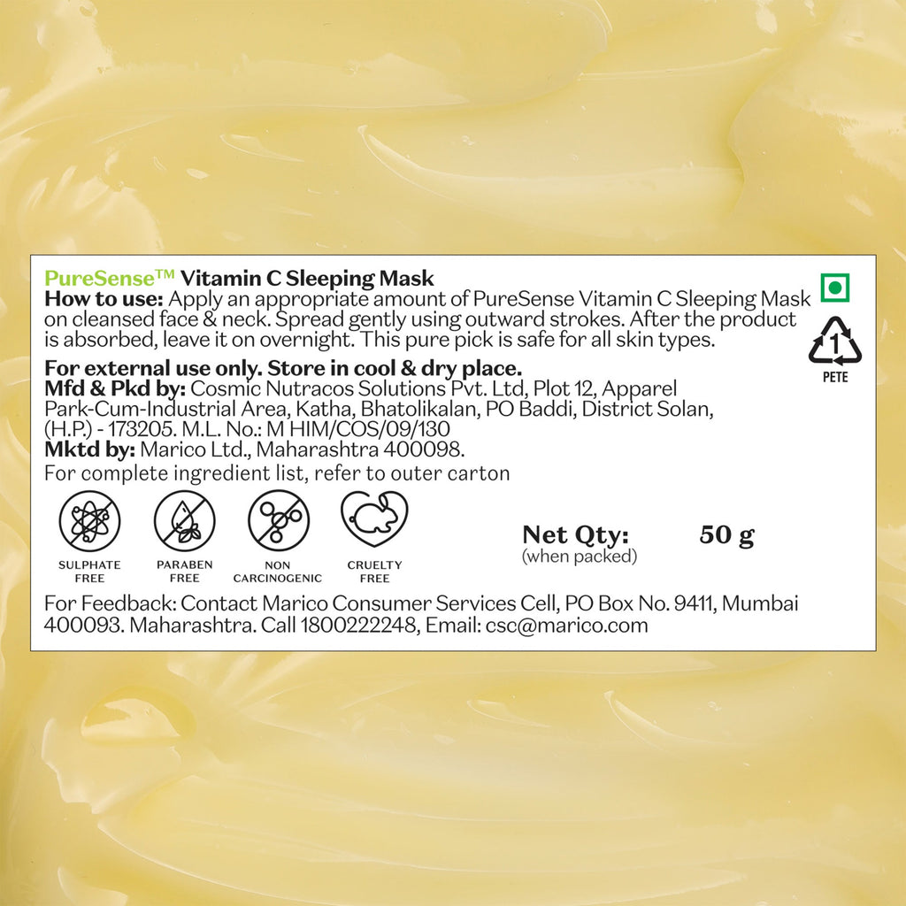 Puresense Vitamin C Sleeping Mask - 50 gms