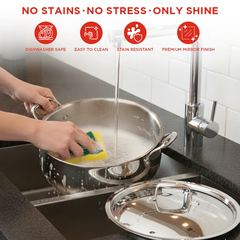 Vinod Chef's Lagan Platinum Triply Stainless Steel Shallow Pot