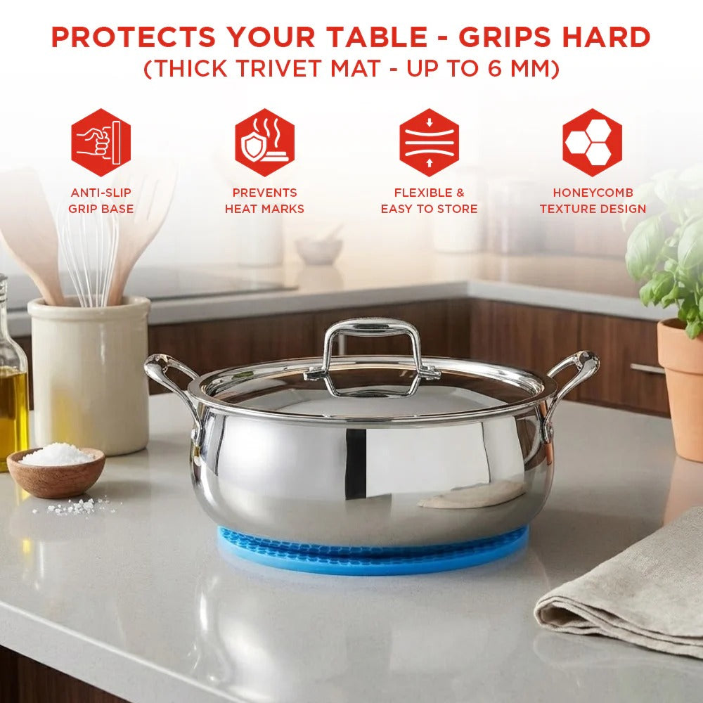 Vinod Chef's Lagan Platinum Triply Stainless Steel Shallow Pot