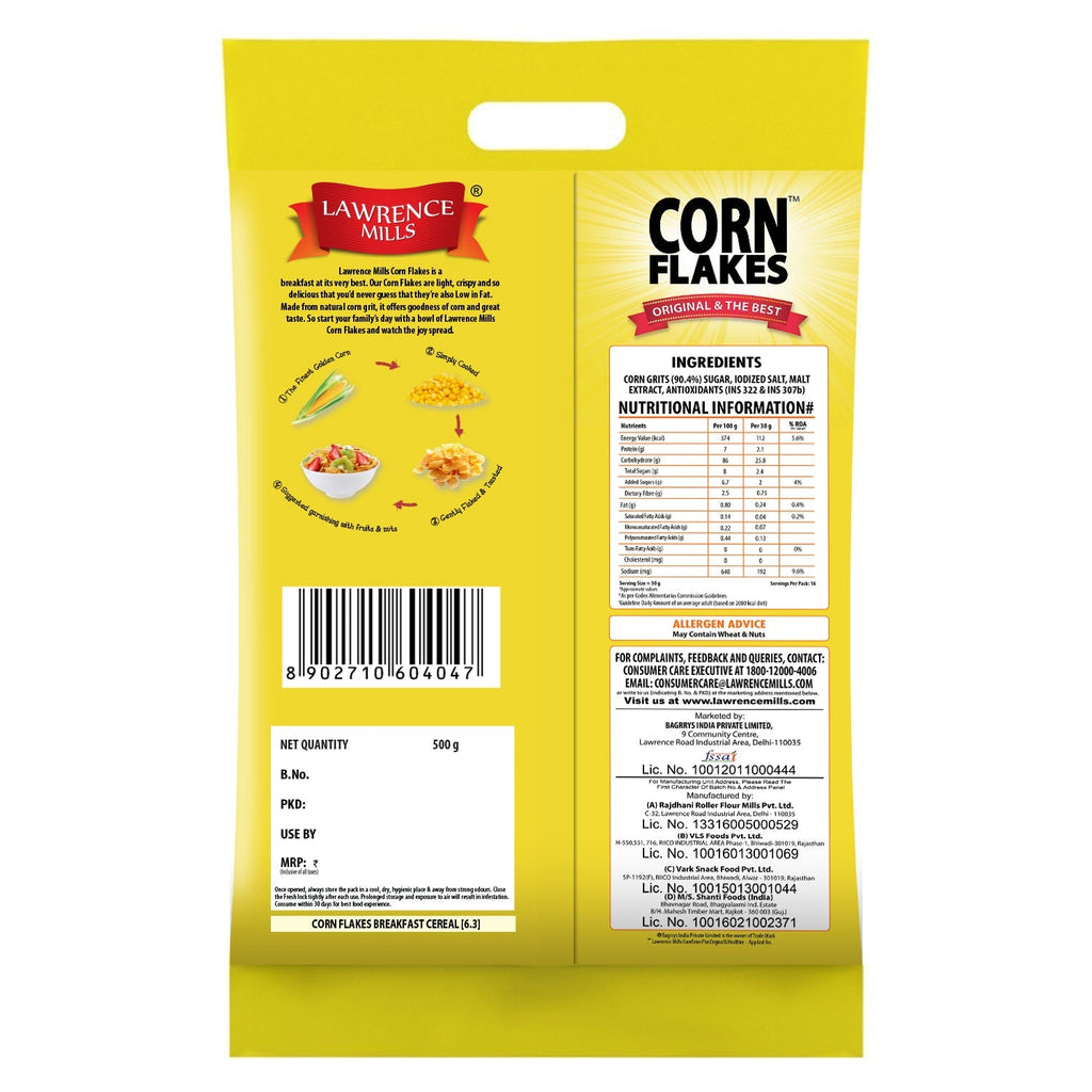 Bagrry's Lawrence Mills Cornflakes- Orginal and Best