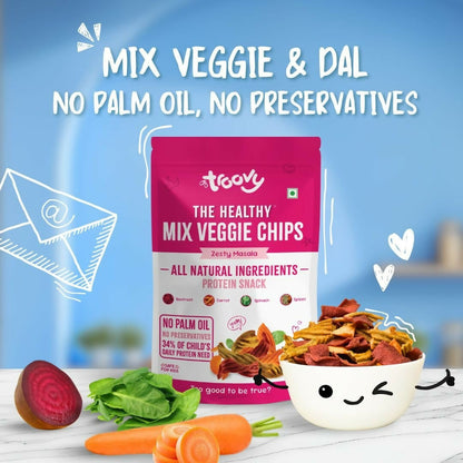 Troovy Healthy Masala Vegetable Chips Tasty & High Protein Snacks