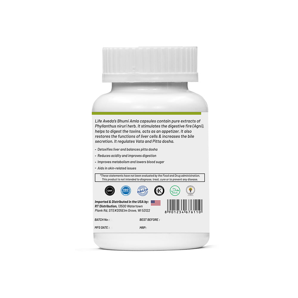 Life Aveda Bhumi Amla Capsules - 60 Capsules