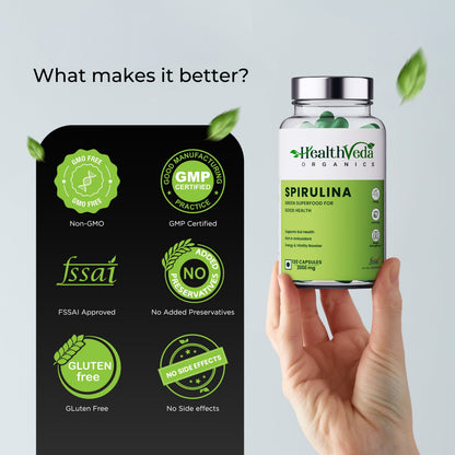 Health Veda Organics Spirulina Capsules 2000mg - 120 tabs