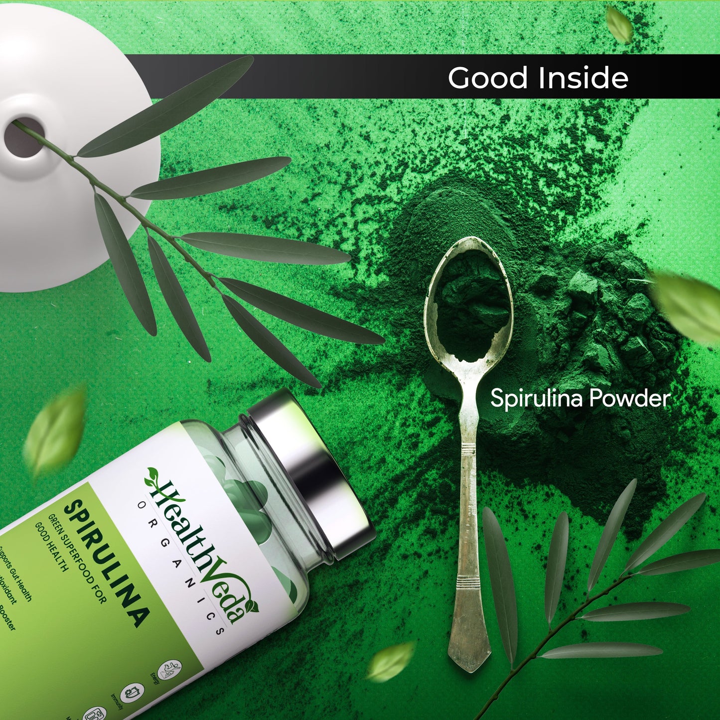 Health Veda Organics Spirulina Capsules 2000mg - 120 tabs