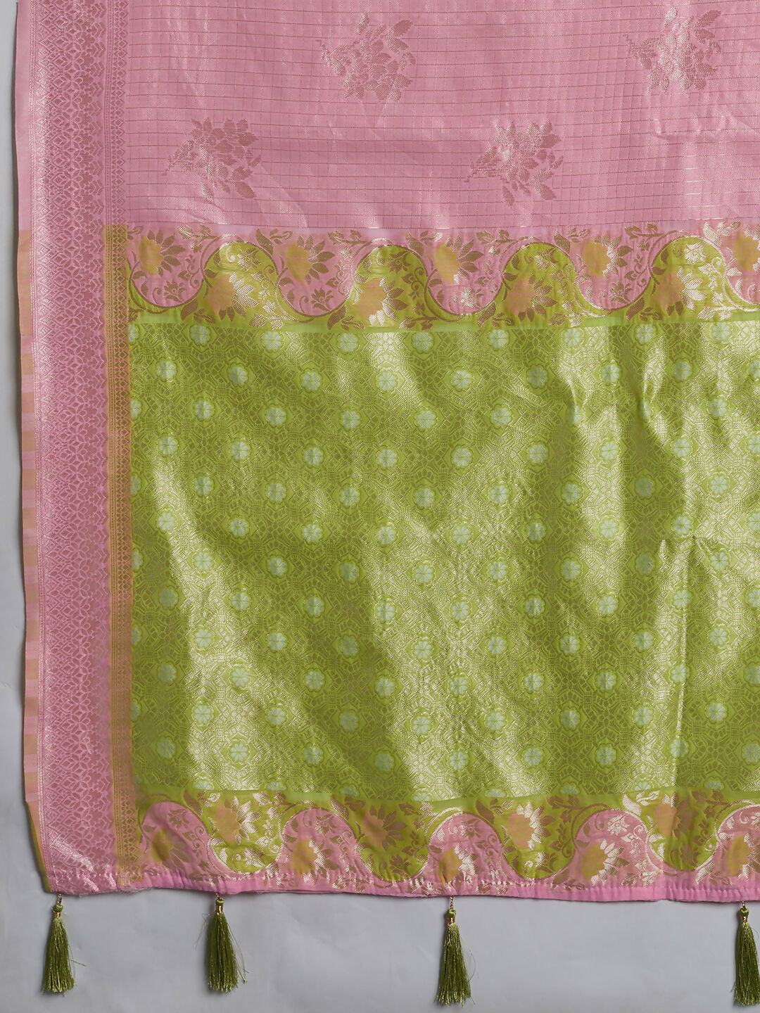 Shree Shyam Fashion Pink Linen Cotton Saree