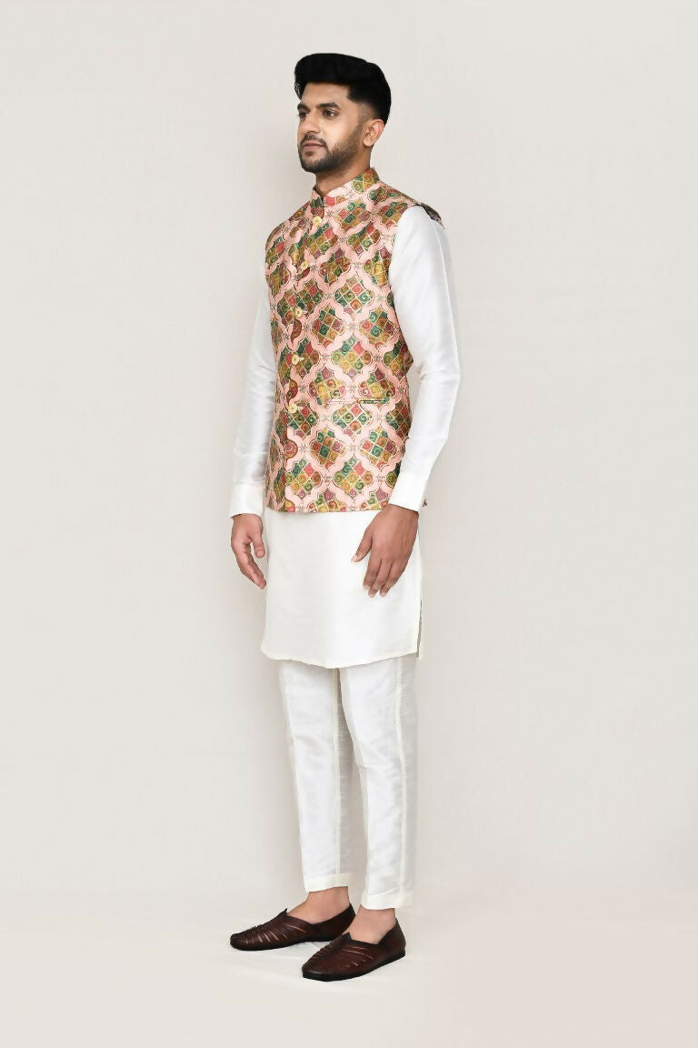 Joban Fashion Printed Colored Art Silk Printed Work Men's Jacket