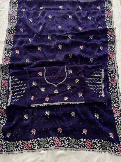 Teeya Creation New Womens Latest Party Wear Soft Chiffon Silk Saree-Purple
