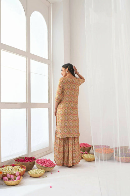 Designer Stylish Yellow Muslin Stitched Suit With Dupatta - Anbazaar