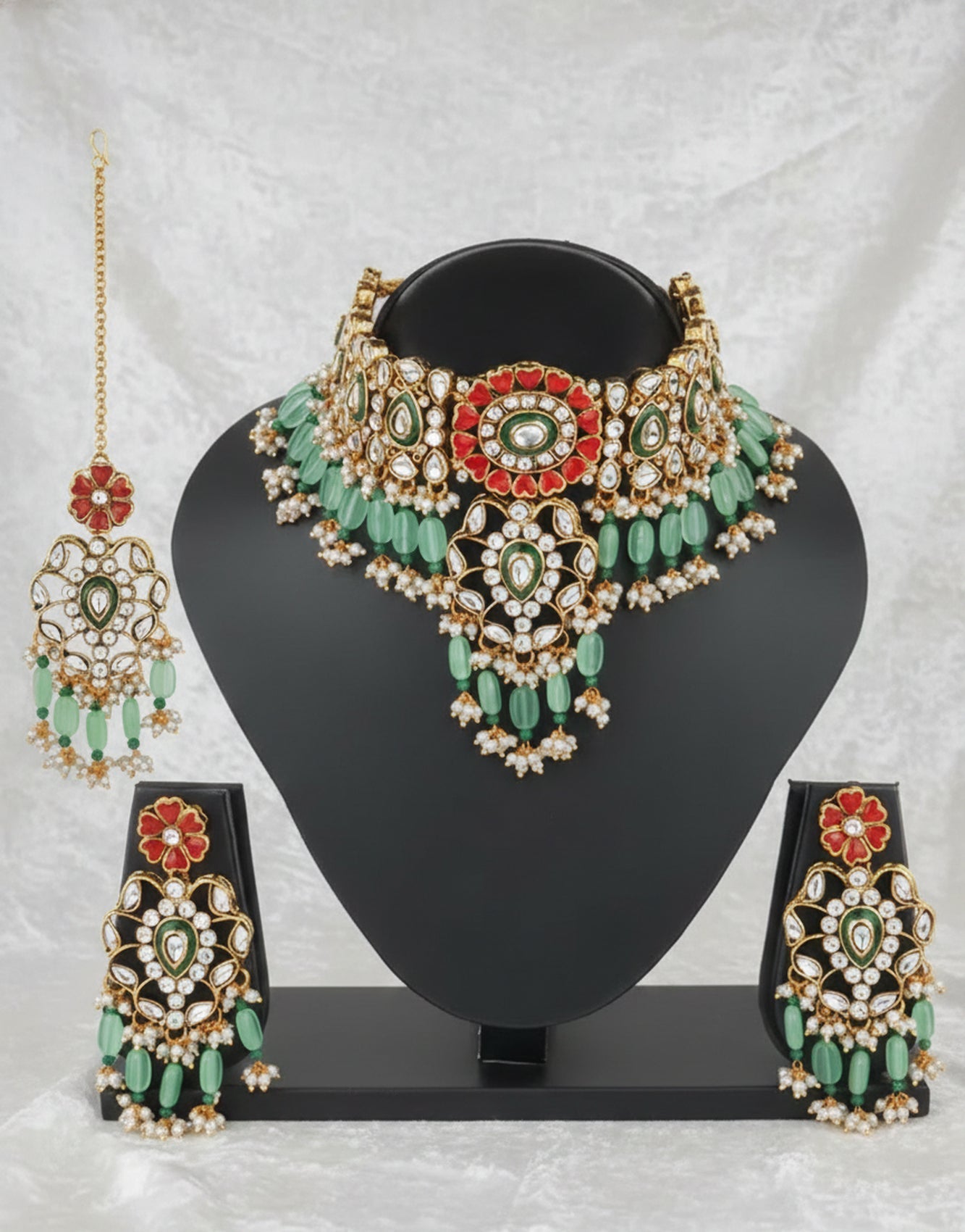 Jewel City Stunning Handcrafted Kundan Choker Jewelry Set