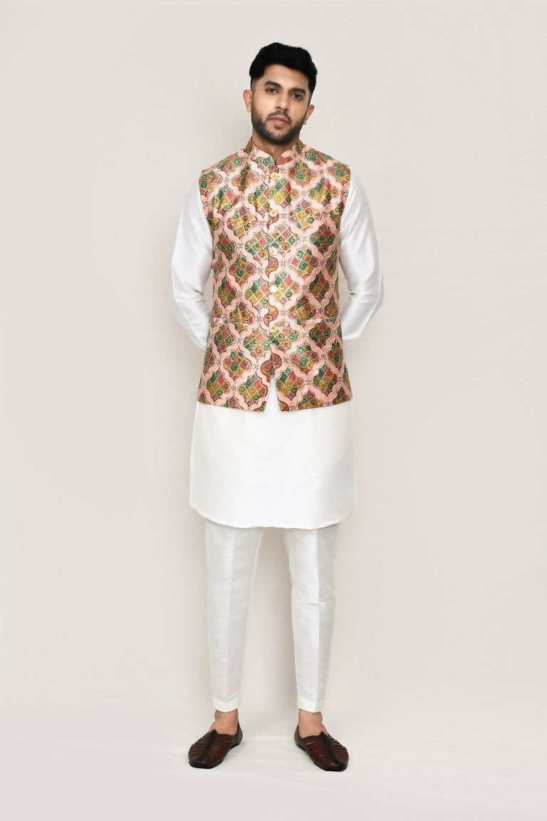 Joban Fashion Printed Colored Art Silk Printed Work Men's Jacket