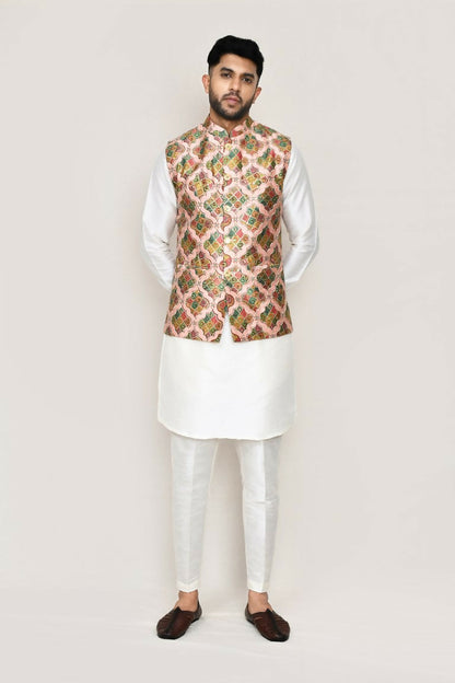 Joban Fashion Printed Colored Art Silk Printed Work Men's Jacket