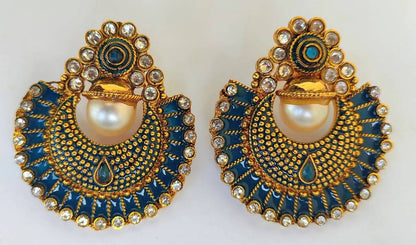 Blue Enamel Fashion Earrings