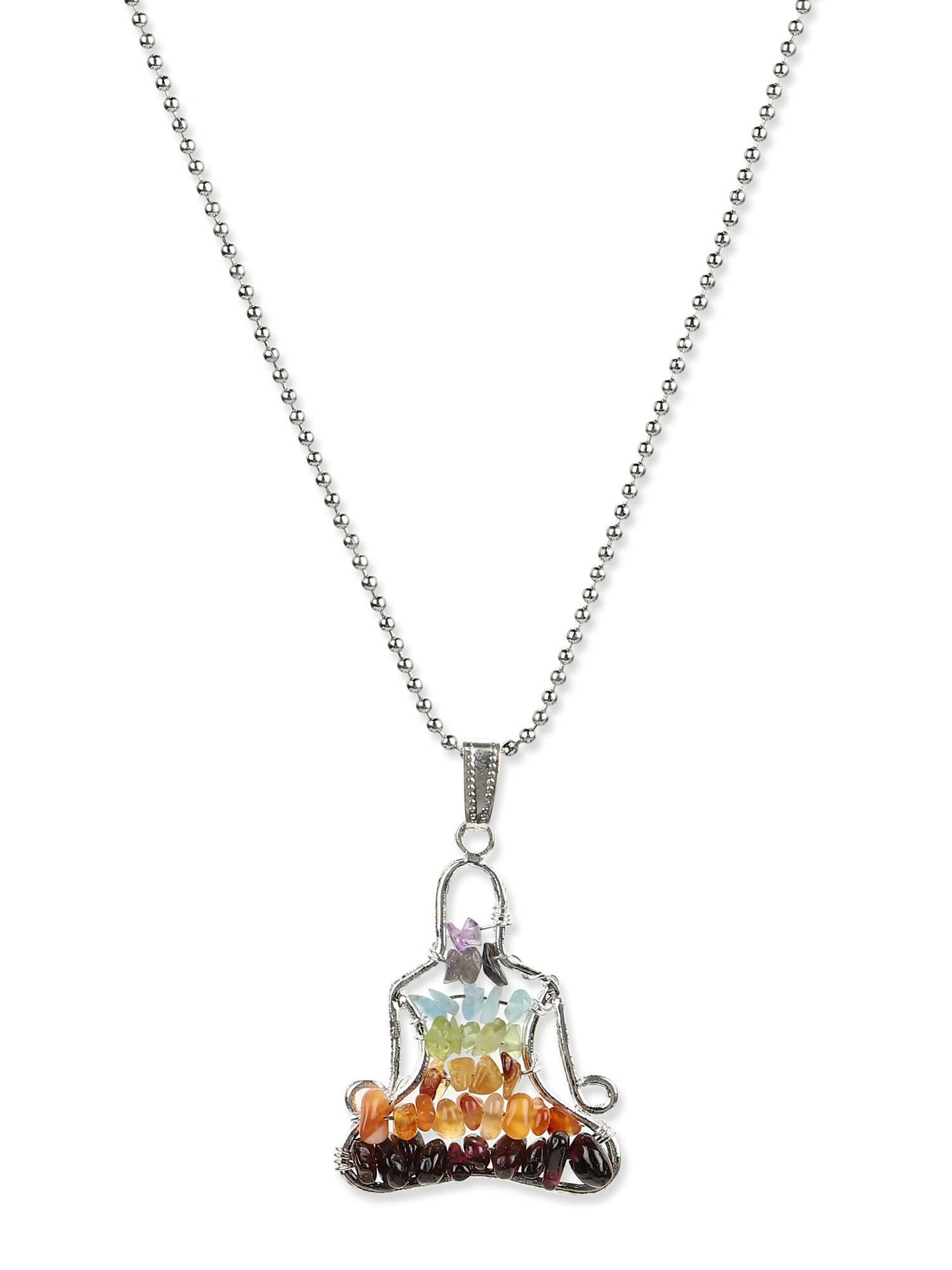 Women's Silver-Toned Blue Silver-Plated Handcrafted Chain - Ruby Raang