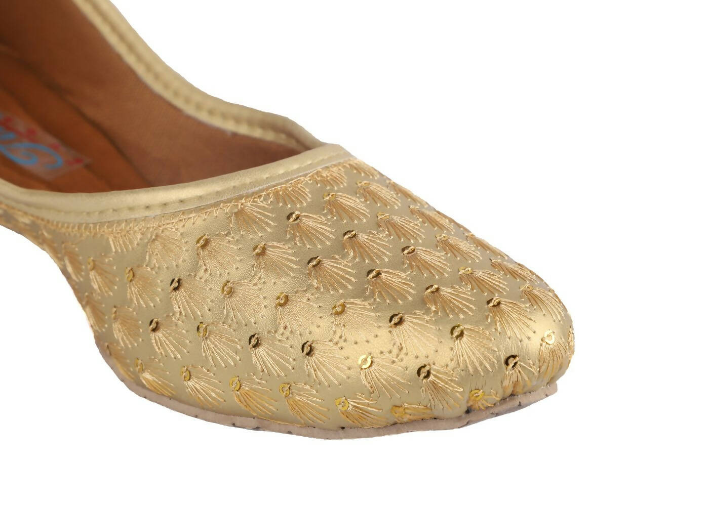 Tiny Bugs Girls Sequin Detailing Ethnic Juttis - Gold