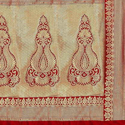 Vamika Red Banarasi Jacquard Weaving Saree