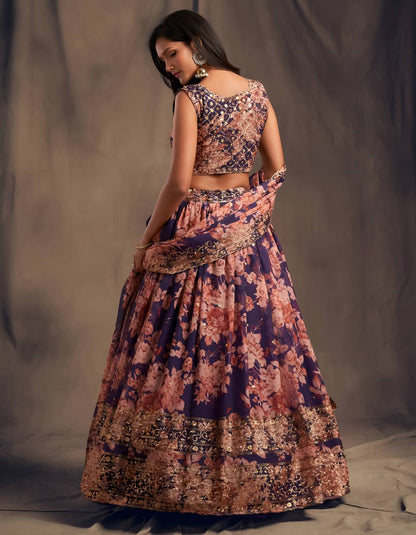 Lehenga Mart Designer Bollywood Style Wedding Wear Lehenga Choli - Purple