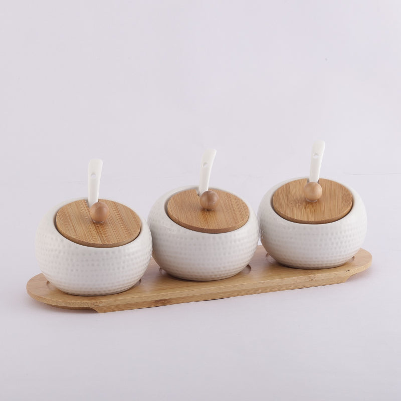 Ceramic Round Condiment Serving Set