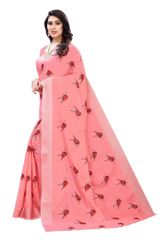 Vamika Peach Chanderi Designer Saree (SERIN PEACH)