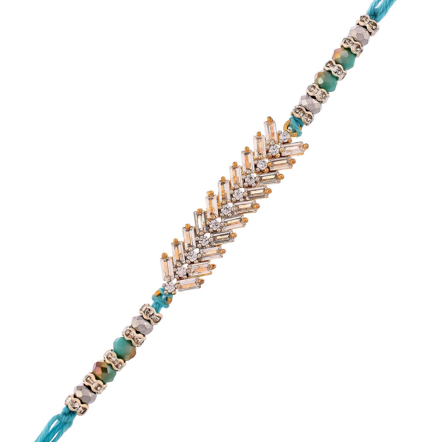 trueBrowns X Voylla Men's American Diamond Blue Thread Rakhi For Brother
