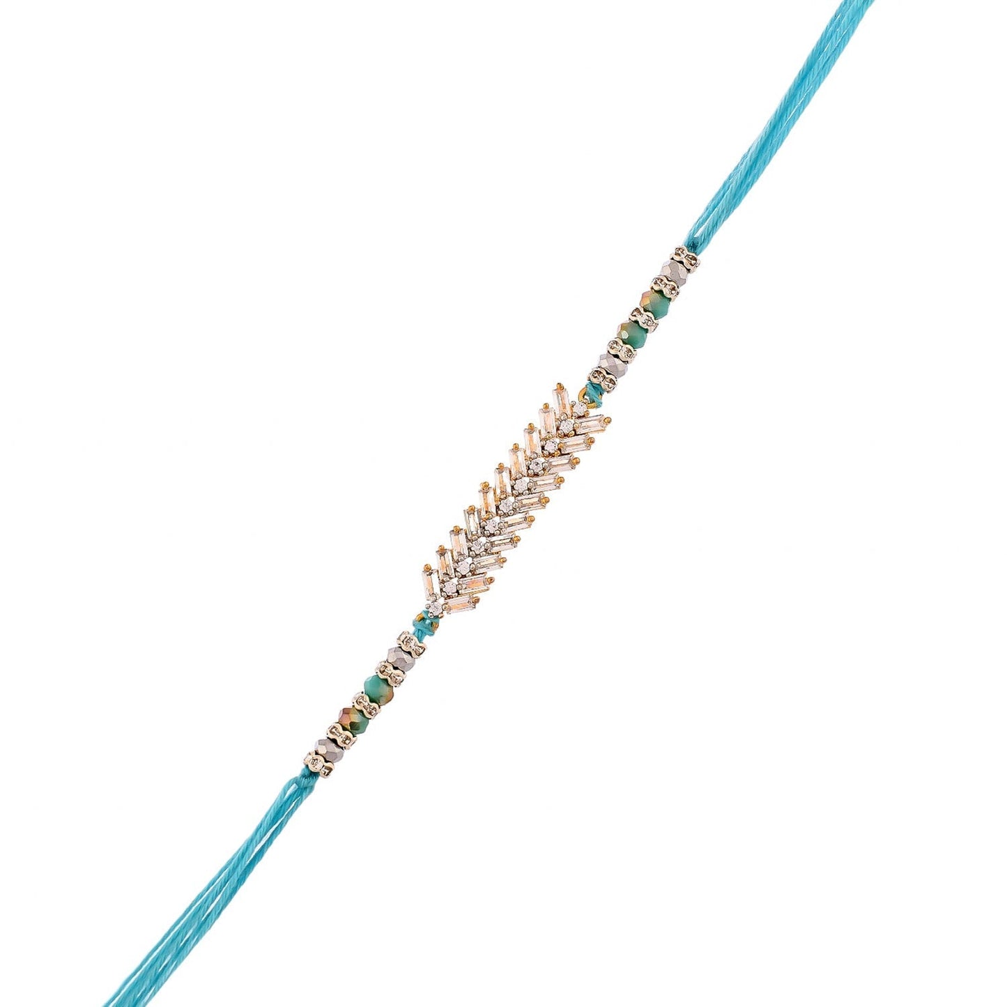 trueBrowns X Voylla Men's American Diamond Blue Thread Rakhi For Brother