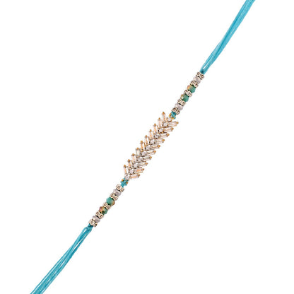 trueBrowns X Voylla Men's American Diamond Blue Thread Rakhi For Brother