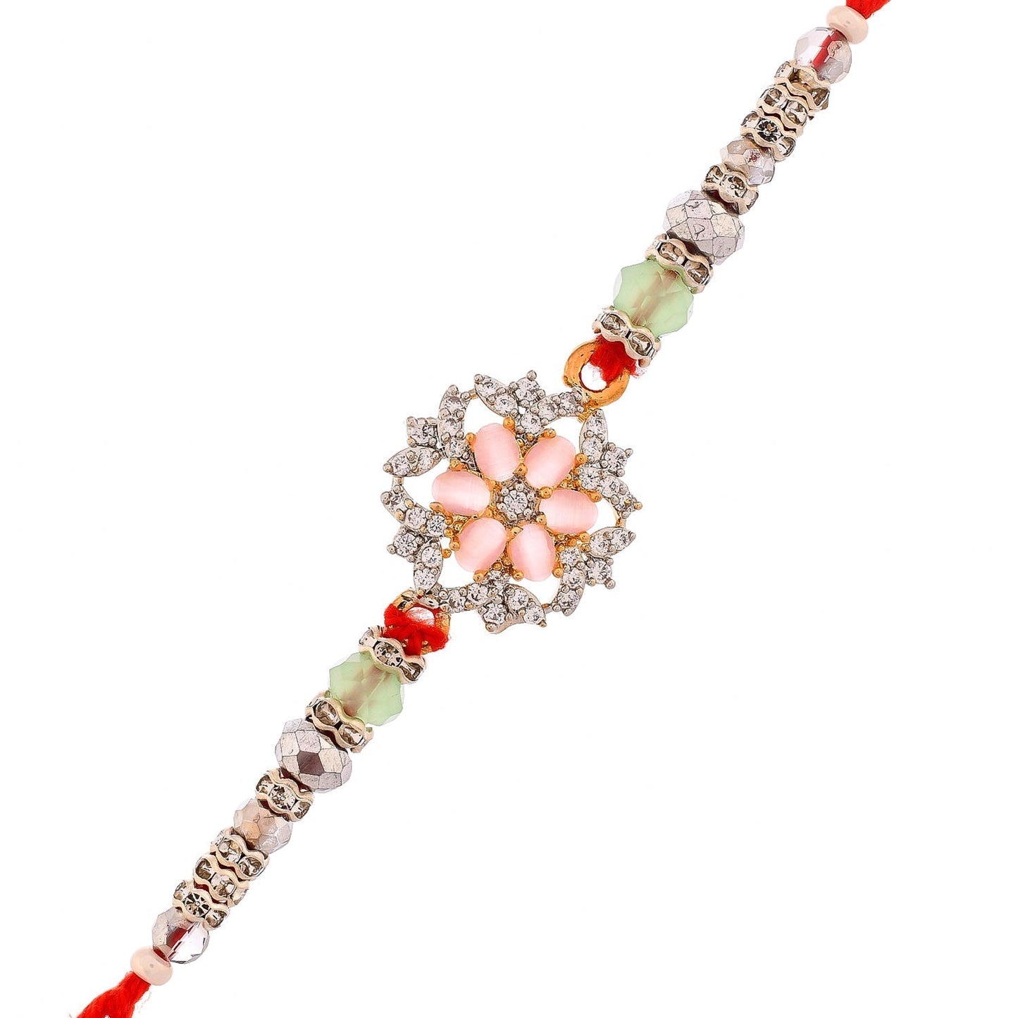 trueBrowns X Voylla Men's American Diamond Red Thread Rakhi For Brother