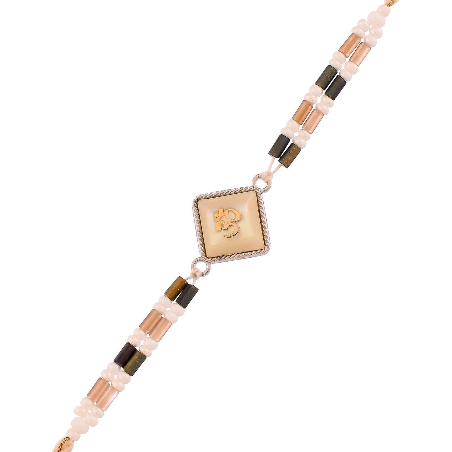 trueBrowns X Voylla Men's Om Beaded Thread Rakhi For Brother