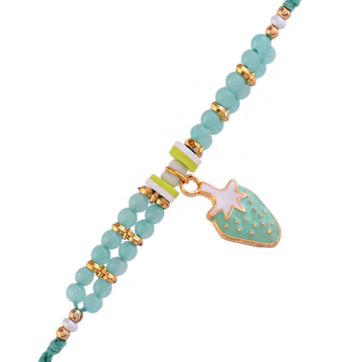 trueBrowns X Voylla Turquoise Beads Kid's Fruit Motif Rakhi For Kids