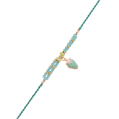 trueBrowns X Voylla Turquoise Beads Kid's Fruit Motif Rakhi For Kids