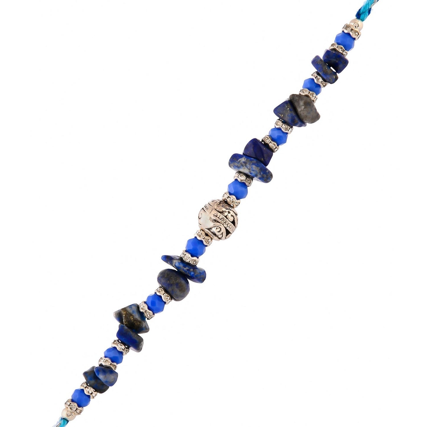 trueBrowns X Voylla Blue Beads Bohemian Motif Thread Rakhi For Brother