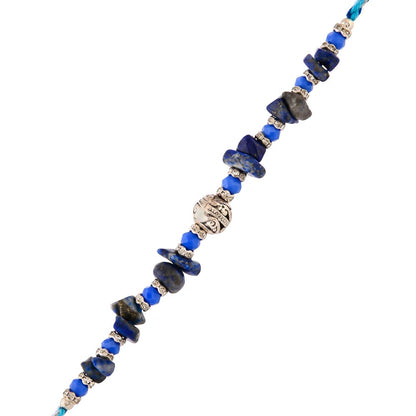 trueBrowns X Voylla Blue Beads Bohemian Motif Thread Rakhi For Brother