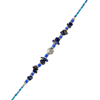 trueBrowns X Voylla Blue Beads Bohemian Motif Thread Rakhi For Brother