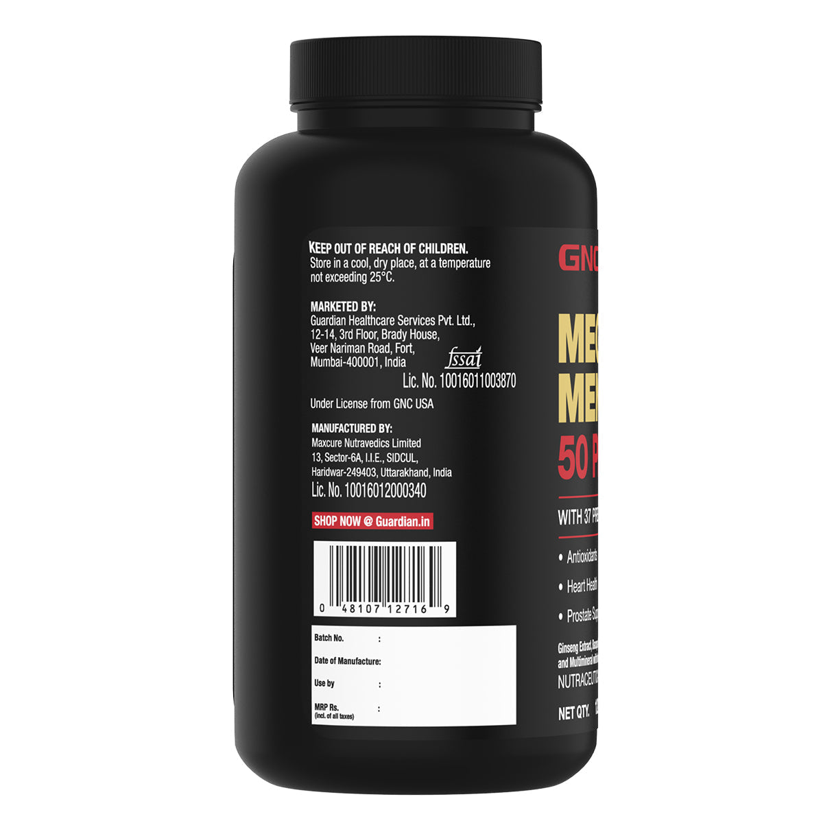 GNC Mega Men 50 Plus Multivitamin Tablets – 120 Tabs