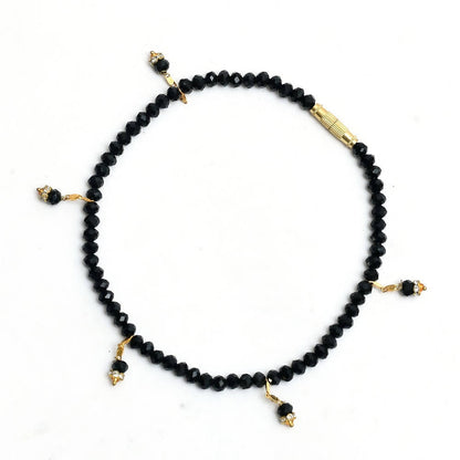 Mominos Fashion Kamal Johar Black Beads Anklets