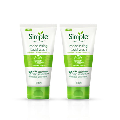 Simple Skincare Moisturising Face Wash - 150 ml (Pack of 2)
