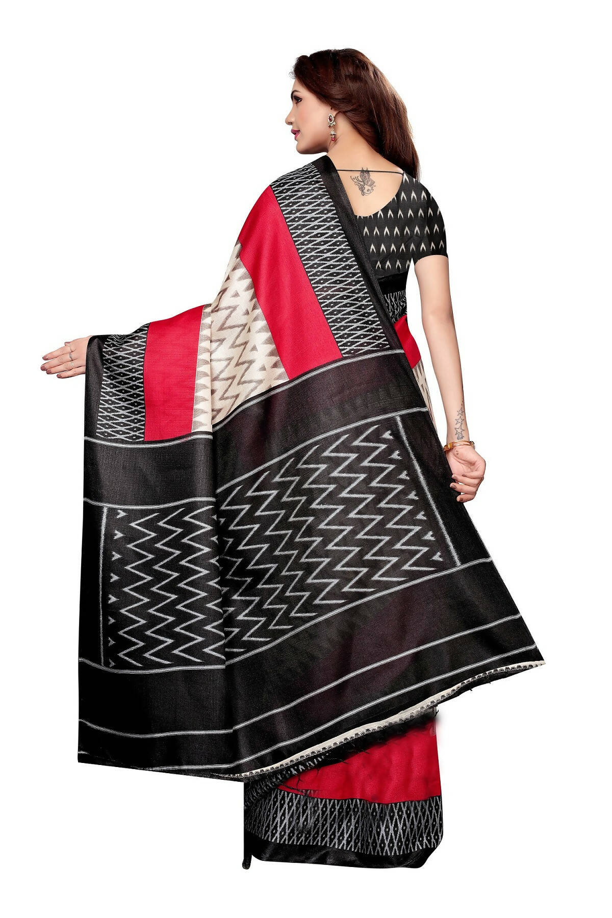 Vamika Multicolor Kalamkari With Jhalar Khadi Silk Saree